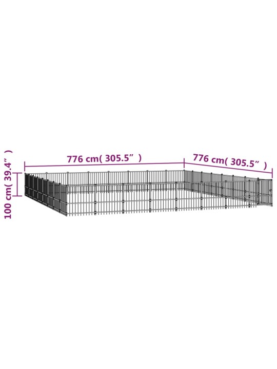 Suņu voljērs, 60,22 m², tērauds