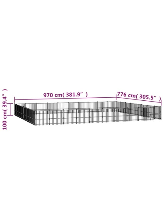 Suņu voljērs, 75,27 m², tērauds