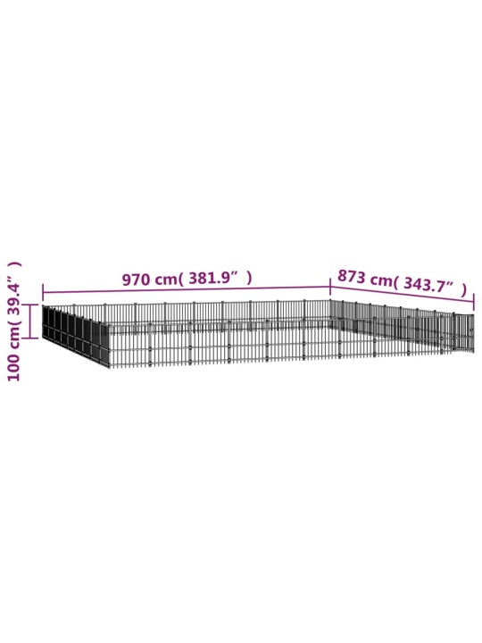 Suņu voljērs, 84,68 m², tērauds