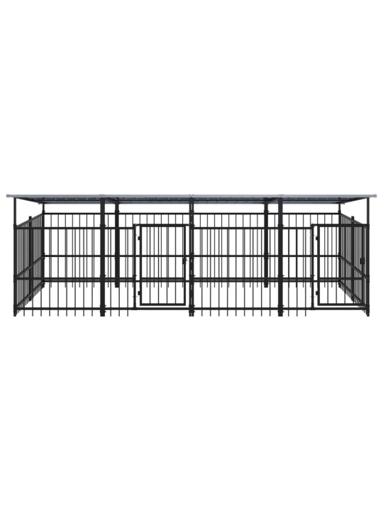 Suņu voljērs ar jumtu, 7,51 m², tērauds