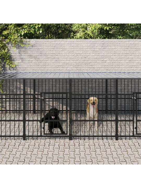 Suņu voljērs ar jumtu, 11,26 m², tērauds