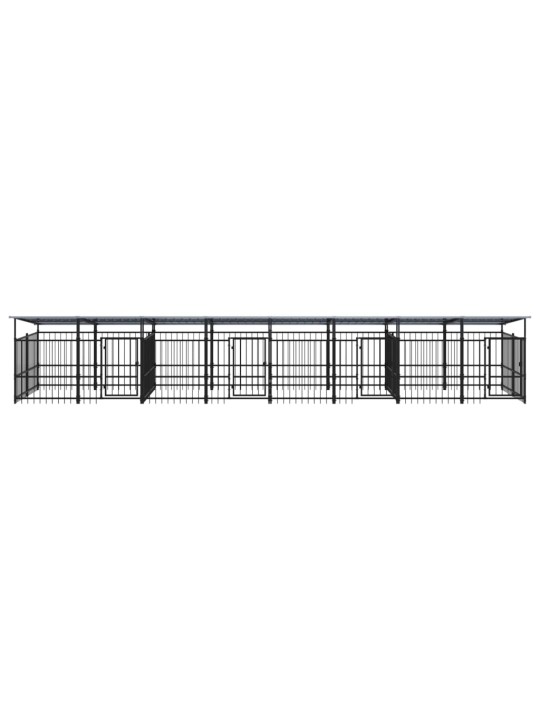 Suņu voljērs ar jumtu, 15,02 m², tērauds