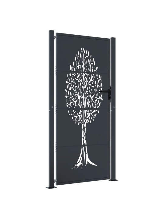 Dārza vārti, antracītpelēki, 105x205 cm, tērauds, koka dizains