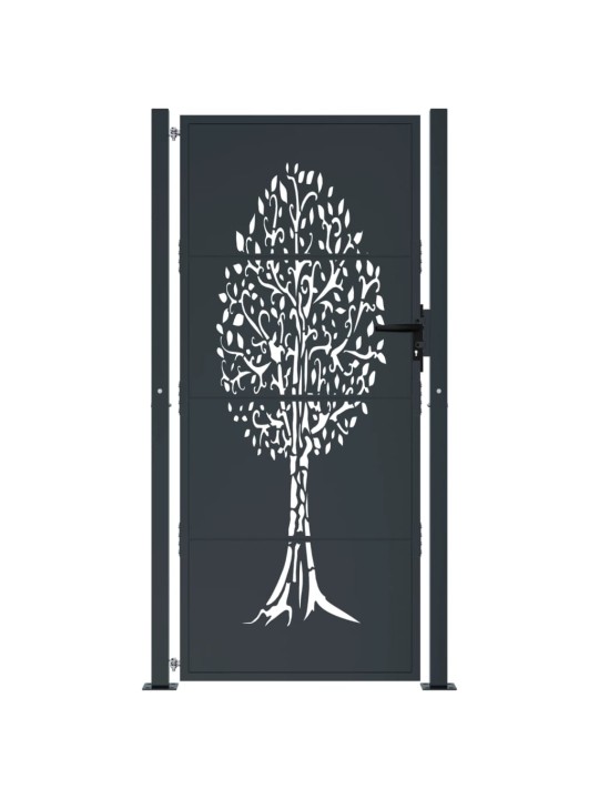 Dārza vārti, antracītpelēki, 105x205 cm, tērauds, koka dizains