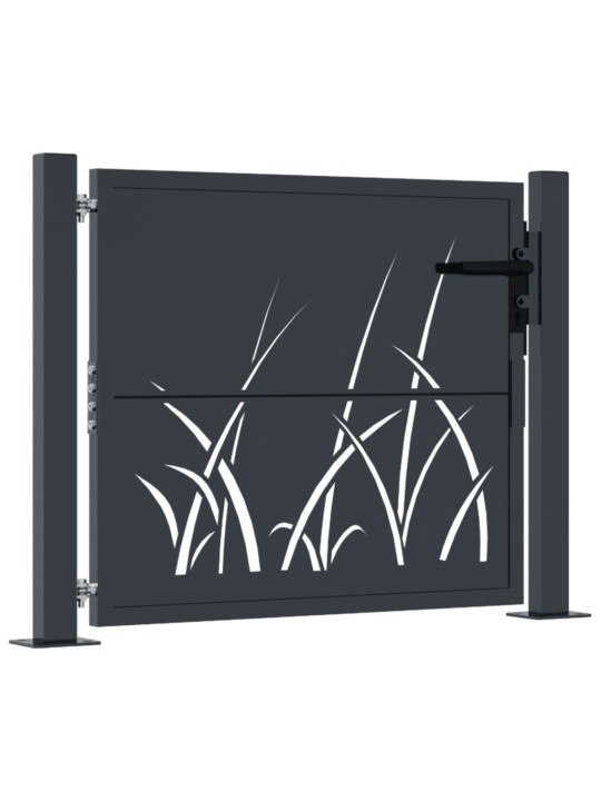 Dārza vārti, antracītpelēki, 105x80 cm, tērauds, zāles dizains