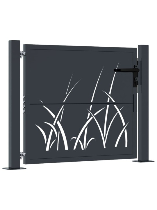 Dārza vārti, antracītpelēki, 105x105 cm, tērauds, zāles dizains