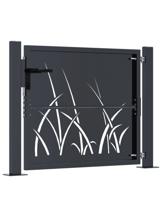 Dārza vārti, antracītpelēki, 105x105 cm, tērauds, zāles dizains