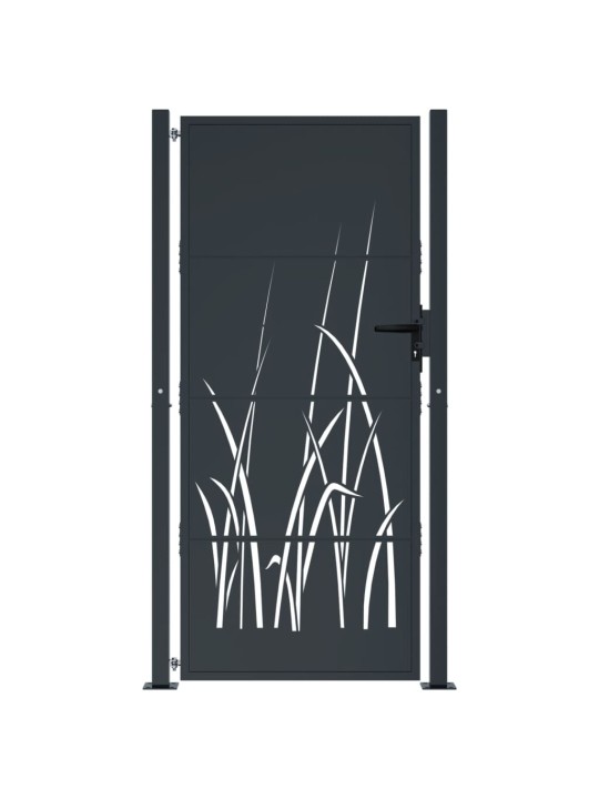 Dārza vārti, antracītpelēki, 105x205 cm, tērauds, zāles dizains