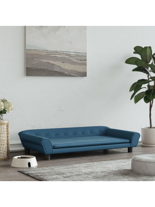 Suņa gulta, zila, 100x50x21 cm, samts