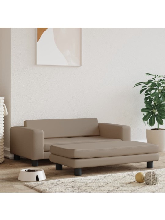 Suņa gulta ar pagarinājumu, kapučīno, 100x50x30cm, mākslīgā āda