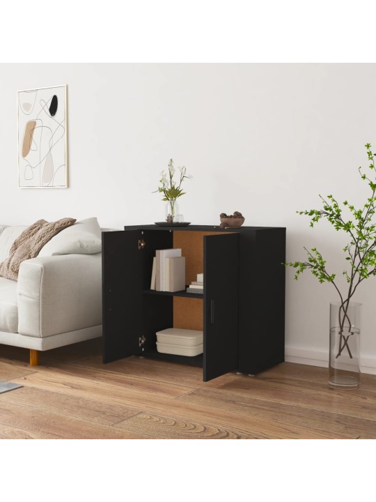 Kumode, melna, 80x33x70 cm, inženierijas koks