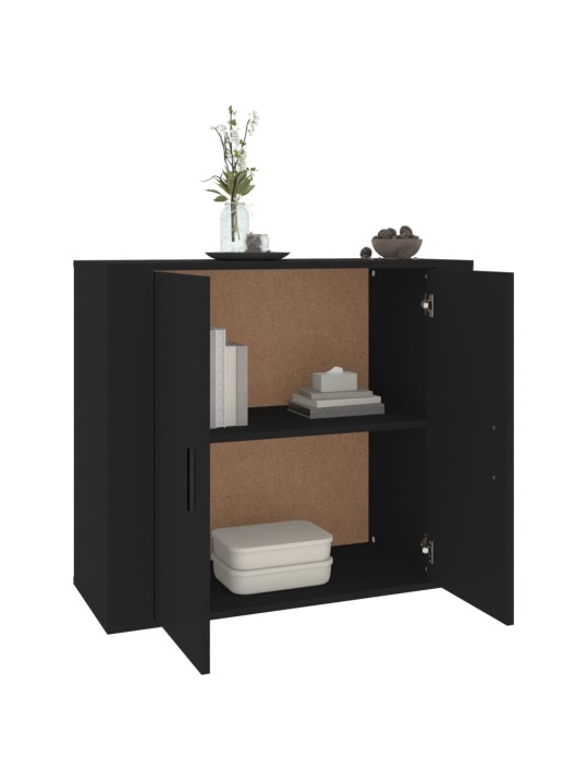 Kumode, melna, 80x33x70 cm, inženierijas koks