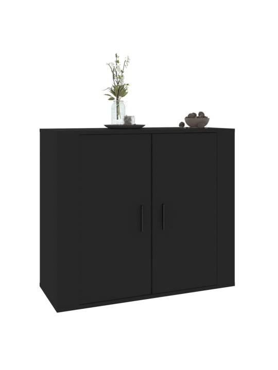 Kumode, melna, 80x33x70 cm, inženierijas koks