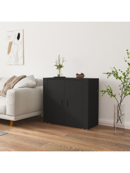 Kumode, melna, 80x33x70 cm, inženierijas koks