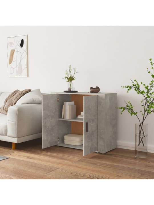 Kumode, betona pelēka, 80x33x70 cm, inženierijas koks