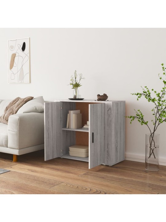 Kumode, pelēka ozolkoka, 80x33x70 cm, inženierijas koks