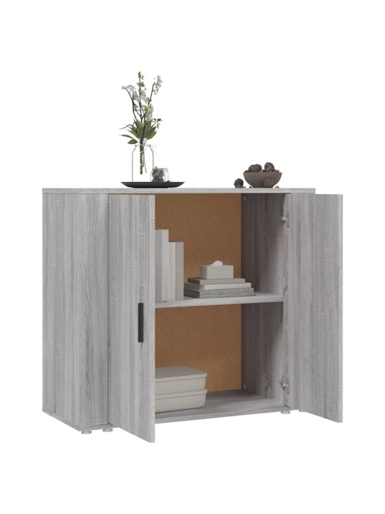 Kumode, pelēka ozolkoka, 80x33x70 cm, inženierijas koks