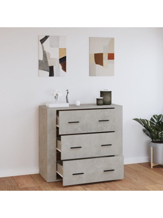 Kumode, betona pelēka, 80x33x70 cm, inženierijas koks