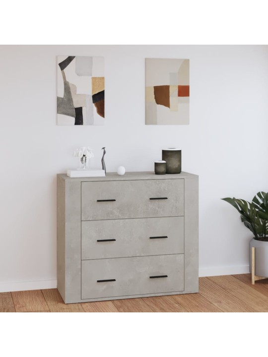 Kumode, betona pelēka, 80x33x70 cm, inženierijas koks