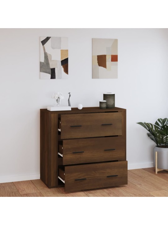 Kumode, brūna ozolkoka, 80x33x70 cm, inženierijas koks
