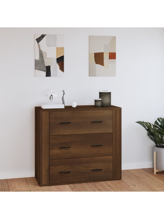 Kumode, brūna ozolkoka, 80x33x70 cm, inženierijas koks