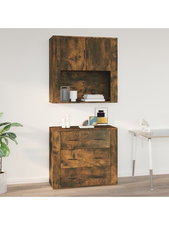 Sienas skapītis, ozola krāsa, 80x33x70 cm, inženierijas koks