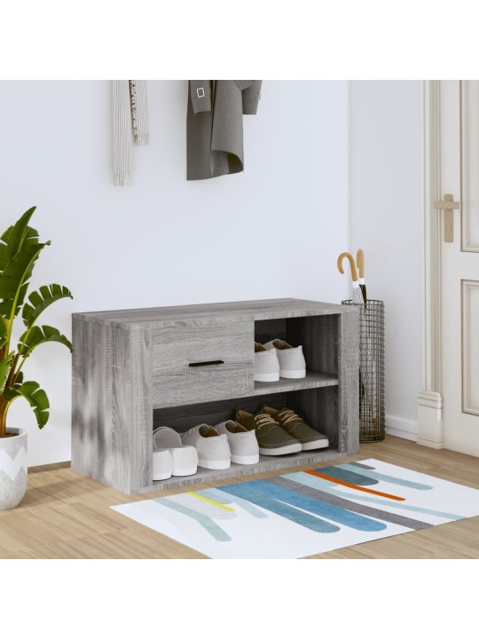 Apavu plaukts, pelēka ozola, 80x35x45 cm, inženierijas koks