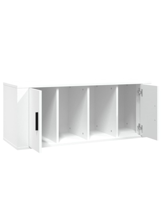 Tv skapītis, balts, 100x35x40 cm, inženierijas koks