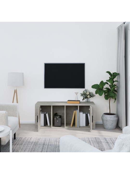 Tv skapītis, betona pelēks, 100x35x40 cm, inženierijas koks