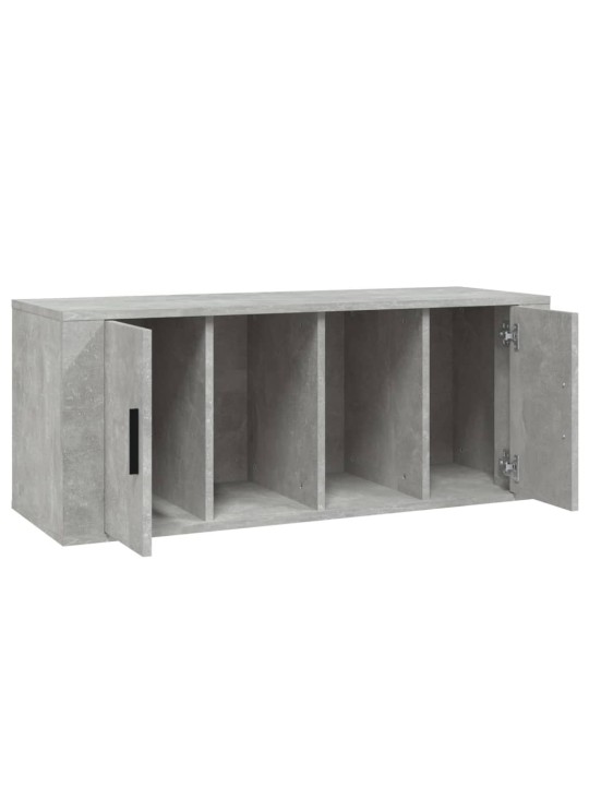 Tv skapītis, betona pelēks, 100x35x40 cm, inženierijas koks