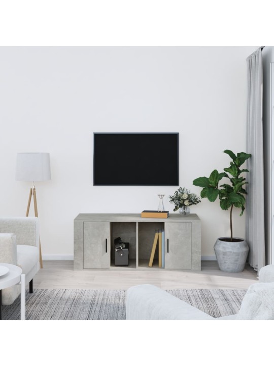 Tv skapītis, betona pelēks, 100x35x40 cm, inženierijas koks