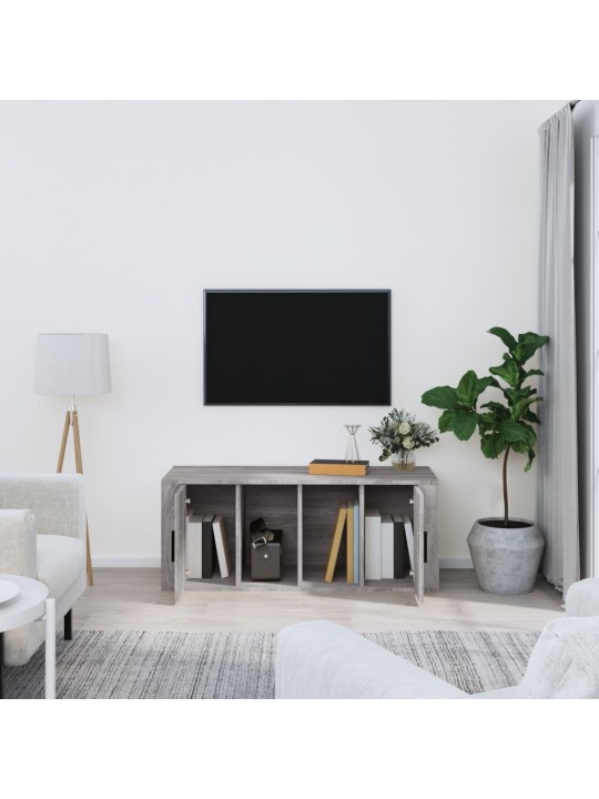 Tv skapītis, pelēka ozolkoka, 100x35x40 cm, inženierijas koks