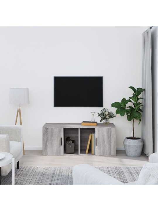 Tv skapītis, pelēka ozolkoka, 100x35x40 cm, inženierijas koks