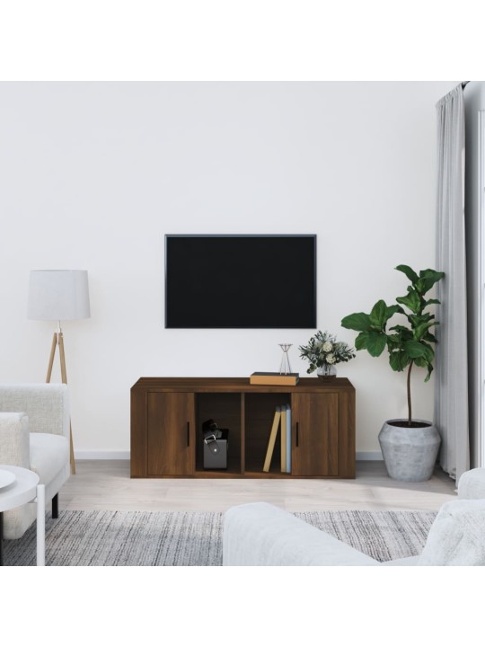 Tv skapītis, ozolkoka krāsa, 100x35x40 cm, inženierijas koks