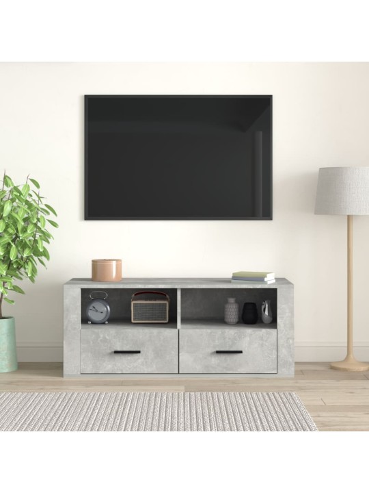 Tv skapītis, betona pelēks, 100x35x40 cm, inženierijas koks