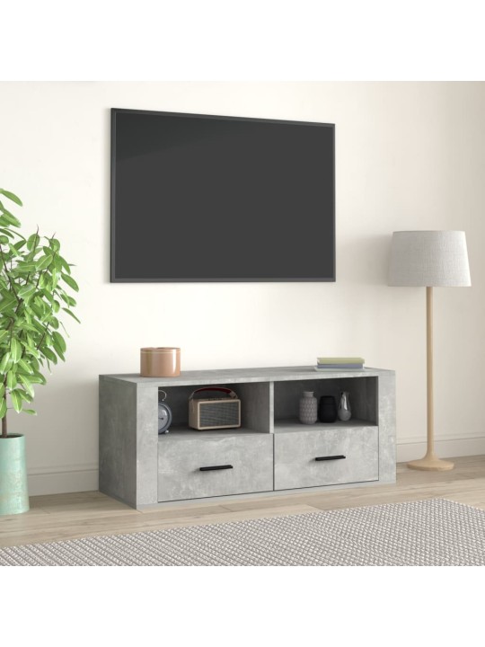 Tv skapītis, betona pelēks, 100x35x40 cm, inženierijas koks