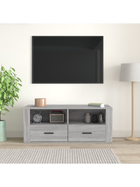 Tv skapītis, pelēka ozolkoka, 100x35x40 cm, inženierijas koks