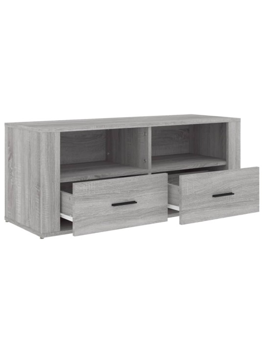 Tv skapītis, pelēka ozolkoka, 100x35x40 cm, inženierijas koks