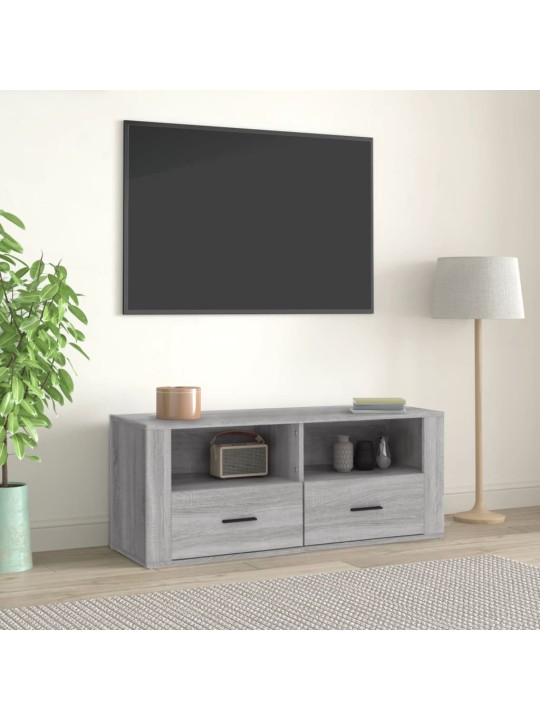 Tv skapītis, pelēka ozolkoka, 100x35x40 cm, inženierijas koks
