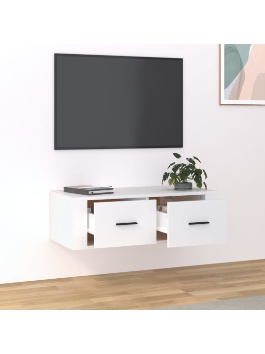 Piekarams tv skapītis, balts, 80x36x25 cm, inženierijas koks