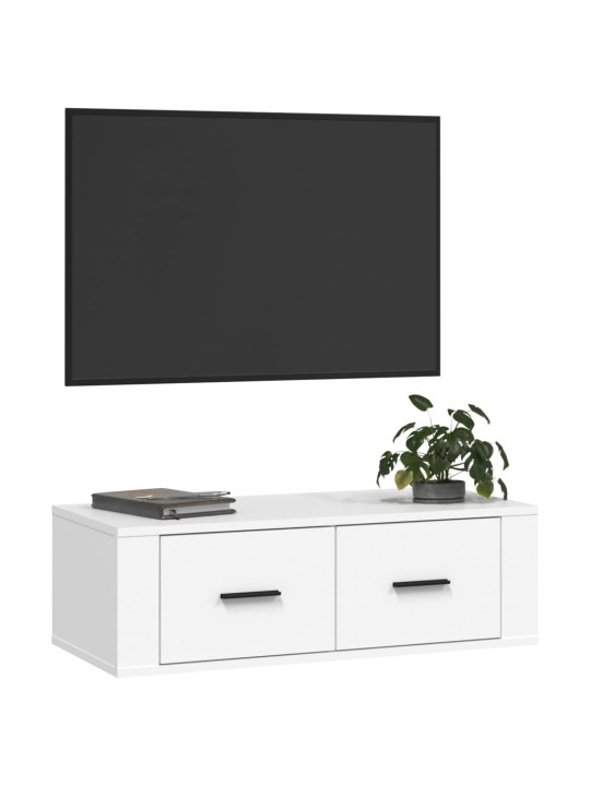 Piekarams tv skapītis, balts, 80x36x25 cm, inženierijas koks