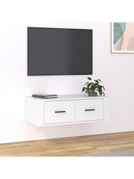 Piekarams tv skapītis, balts, 80x36x25 cm, inženierijas koks