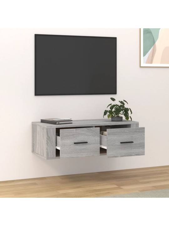 Piekarams tv skapītis, pelēks, 80x36x25 cm, inženierijas koks