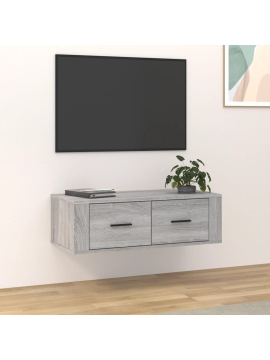 Piekarams tv skapītis, pelēks, 80x36x25 cm, inženierijas koks