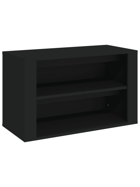 Apavu plaukts, melns, 75x35x45 cm, inženierijas koks