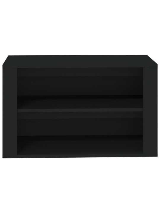 Apavu plaukts, melns, 75x35x45 cm, inženierijas koks