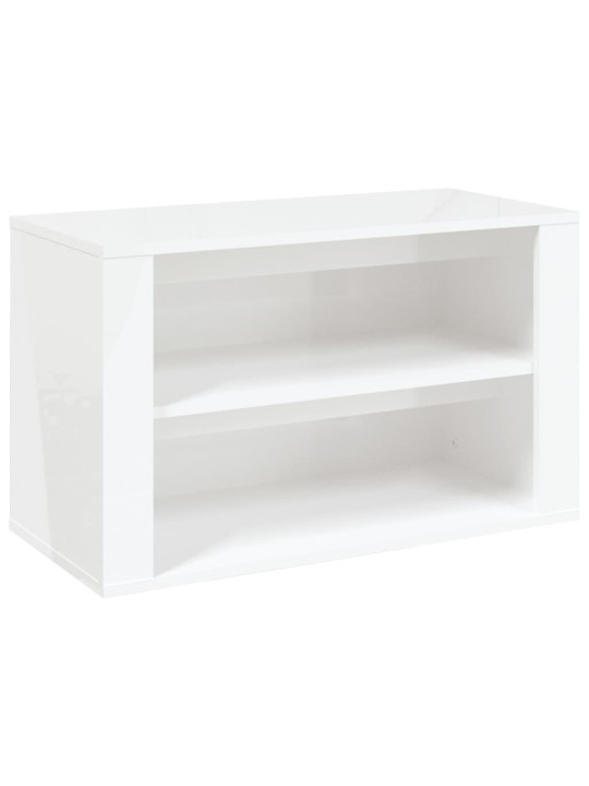 Apavu plaukts, spīdīgi balts, 75x35x45 cm, inženierijas koks