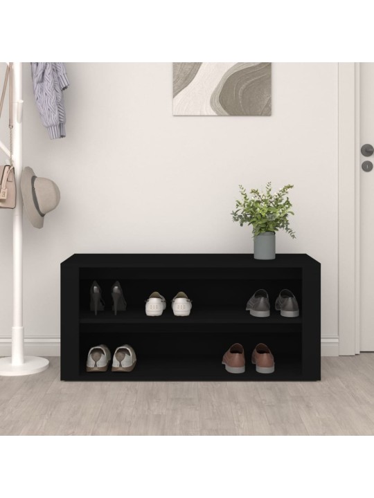 Apavu plaukts, melns, 100x35x45 cm, inženierijas koks