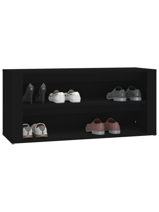 Apavu plaukts, melns, 100x35x45 cm, inženierijas koks