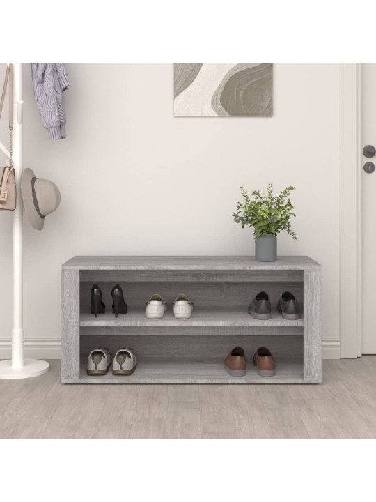 Apavu plaukts, pelēka ozolkoka, 100x35x45 cm, inženierijas koks